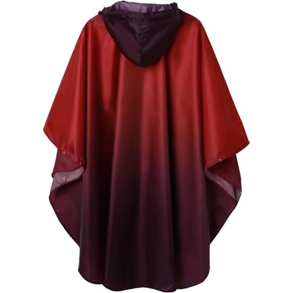 Rain Poncho Jacket Coat Hooded for Adults with Pockets - Picture 2 of 8